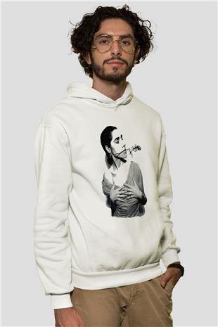 Pj Harvey Baskılı Beyaz Unisex Kapüşonlu Sweatshirt