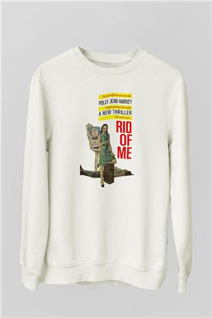 Pj Harvey Baskılı Beyaz Unisex Sweatshirt