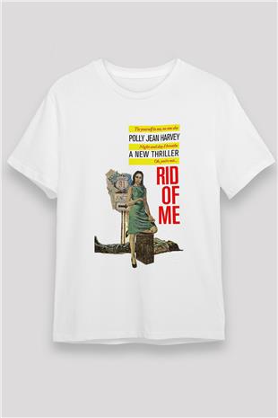 Pj Harvey Baskılı Unisex Beyaz Tişört - Tshirt