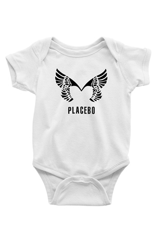 Placebo Baskılı Beyaz Unisex Bebek Body - Zıbın