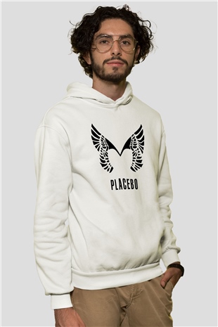 Placebo Beyaz Unisex Kapşonlu Sweatshirt