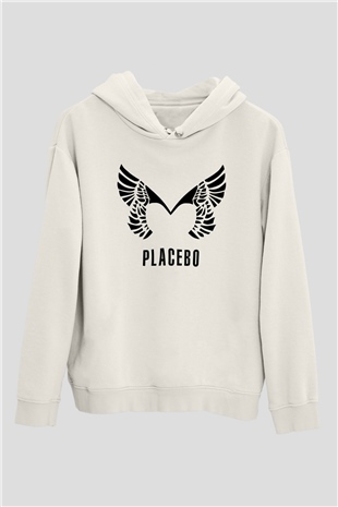 Placebo Beyaz Unisex Kapşonlu Sweatshirt