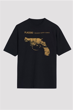 Placebo Siyah Unisex Oversize Tişört T-Shirt