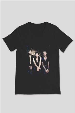 Placebo Siyah Unisex V Yaka Tişört T-Shirt