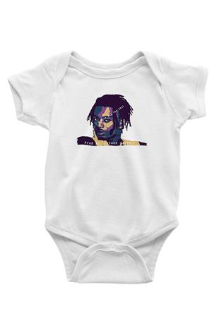 Playboi Carti Baskılı Beyaz Unisex Bebek Body - Zıbın