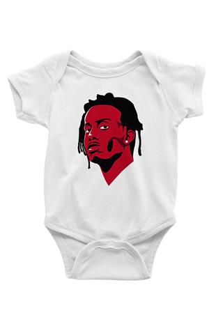 Playboi Carti Baskılı Beyaz Unisex Bebek Body - Zıbın
