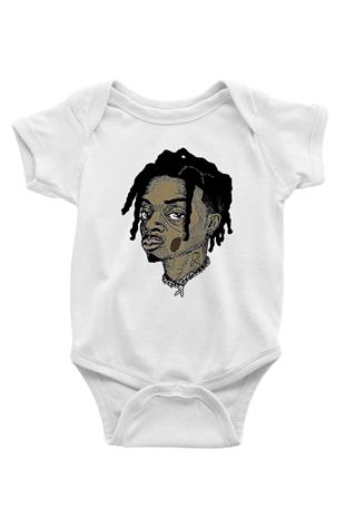 Playboi Carti Baskılı Beyaz Unisex Bebek Body - Zıbın