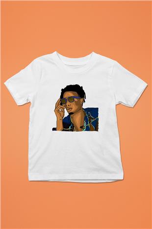 Playboi Carti Baskılı Beyaz Unisex Beyaz Çocuk Tişört - Tshirt
