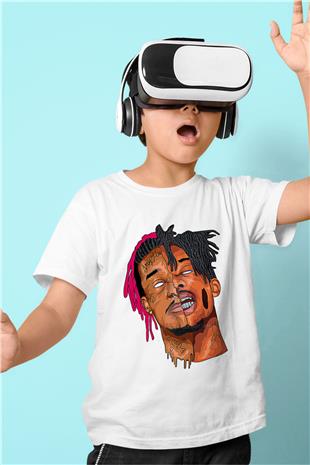 Playboi Carti Baskılı Beyaz Unisex Beyaz Çocuk Tişört - Tshirt