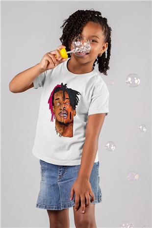 Playboi Carti Baskılı Beyaz Unisex Beyaz Çocuk Tişört - Tshirt