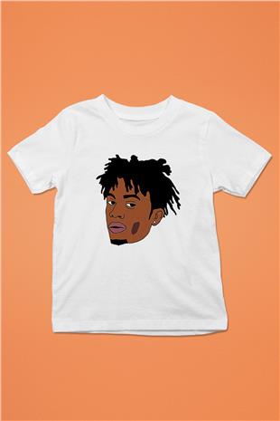 Playboi Carti Baskılı Beyaz Unisex Beyaz Çocuk Tişört - Tshirt
