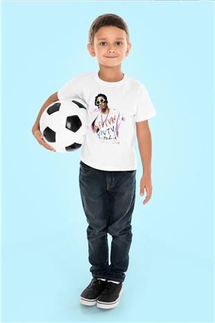 Playboi Carti Baskılı Beyaz Unisex Beyaz Çocuk Tişört - Tshirt