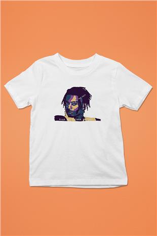 Playboi Carti Baskılı Beyaz Unisex Beyaz Çocuk Tişört - Tshirt