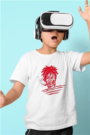 Playboi Carti Baskılı Beyaz Unisex Beyaz Çocuk Tişört - Tshirt