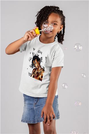 Playboi Carti Baskılı Beyaz Unisex Beyaz Çocuk Tişört - Tshirt