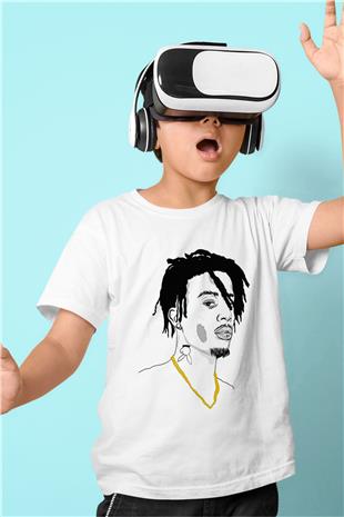 Playboi Carti Baskılı Beyaz Unisex Beyaz Çocuk Tişört - Tshirt