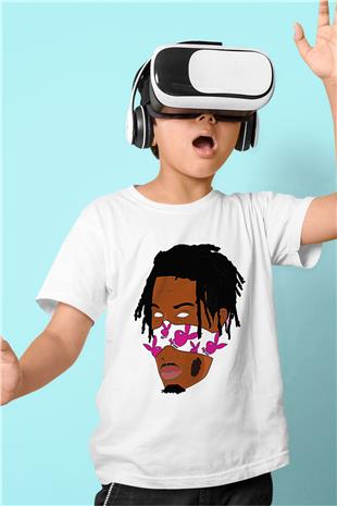 Playboi Carti Baskılı Beyaz Unisex Beyaz Çocuk Tişört - Tshirt