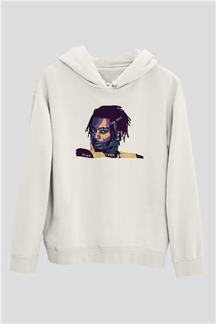 Playboi Carti Baskılı Beyaz Unisex Kapüşonlu Sweatshirt