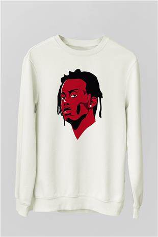 Playboi Carti Baskılı Beyaz Unisex Sweatshirt