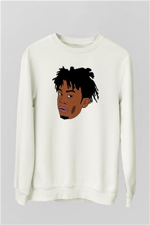 Playboi Carti Baskılı Beyaz Unisex Sweatshirt