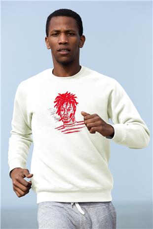 Playboi Carti Baskılı Beyaz Unisex Sweatshirt