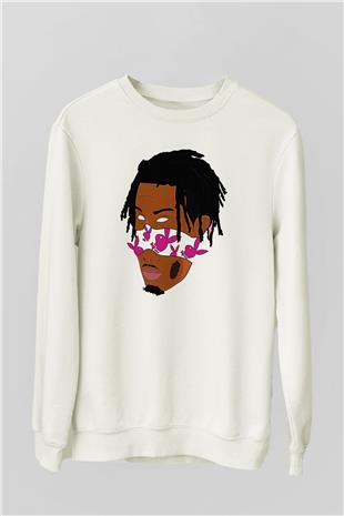 Playboi Carti Baskılı Beyaz Unisex Sweatshirt
