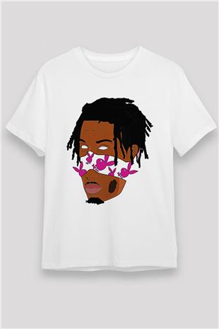 Playboi Carti Baskılı Unisex Beyaz Tişört - Tshirt