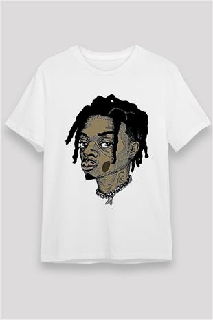 Playboi Carti Baskılı Unisex Beyaz Tişört - Tshirt