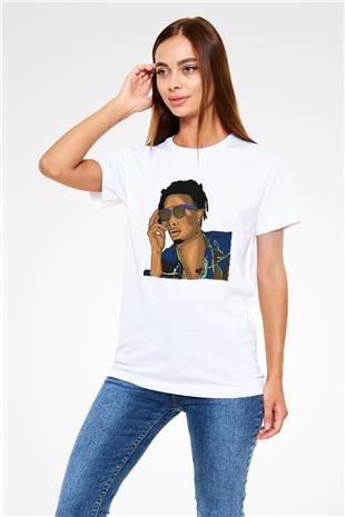 Playboi Carti Baskılı Unisex Beyaz Tişört - Tshirt