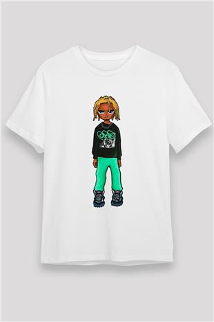 Playboi Carti Baskılı Unisex Beyaz Tişört - Tshirt
