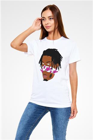 Playboi Carti Baskılı Unisex Beyaz Tişört - Tshirt
