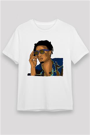 Playboi Carti Baskılı Unisex Beyaz Tişört - Tshirt