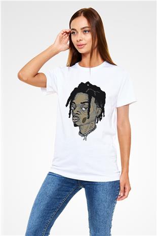Playboi Carti Baskılı Unisex Beyaz Tişört - Tshirt