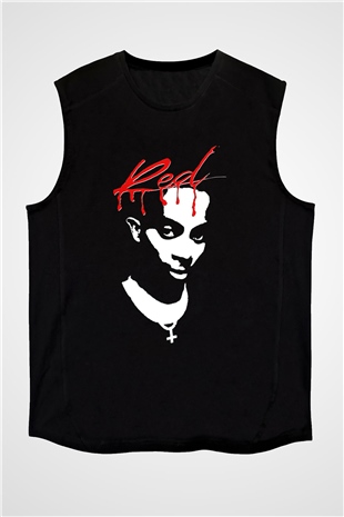 Playboi Carti Baskılı Unisex Siyah Kolsuz Tişört - Tshirt