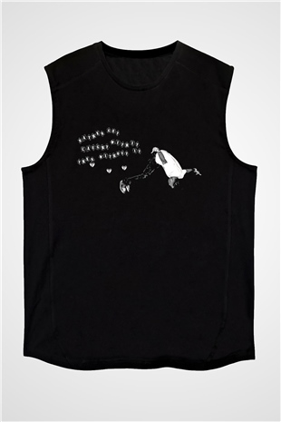 Playboi Carti Baskılı Unisex Siyah Kolsuz Tişört - Tshirt