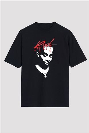 Playboi Carti Baskılı Unisex Siyah Oversize Tişört - Tshirt