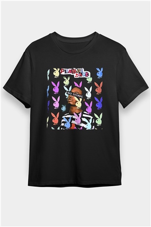 Playboi Carti Baskılı Unisex Siyah Tişört - Tshirt