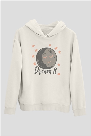 Plüton Beyaz Unisex Hoodie