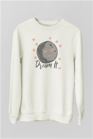 Plüton Beyaz Unisex Sweatshirt