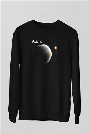 Plüton Siyah Unisex Sweatshirt