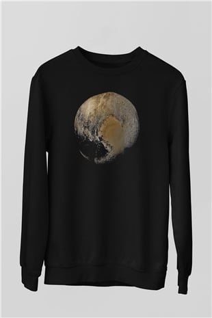 Plüton Siyah Unisex Sweatshirt