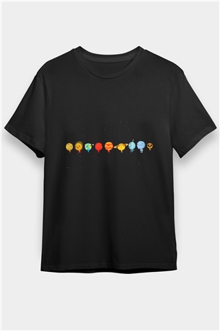 Plüton Siyah Unisex Tişört T-Shirt - TişörtFabrikası