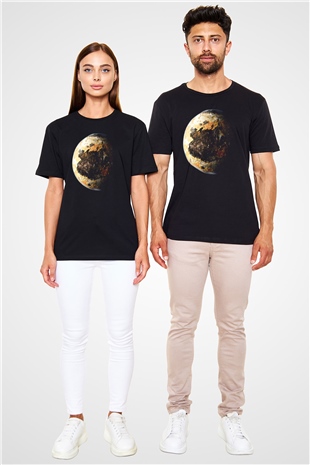 Plüton Siyah Unisex Tişört T-Shirt - TişörtFabrikası