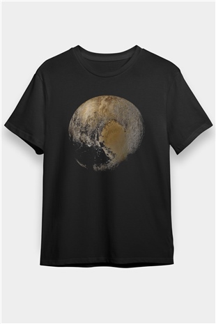 Plüton Siyah Unisex Tişört T-Shirt - TişörtFabrikası