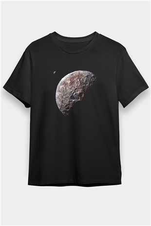 Plüton Siyah Unisex Tişört T-Shirt - TişörtFabrikası