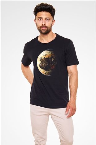 Plüton Siyah Unisex Tişört T-Shirt - TişörtFabrikası