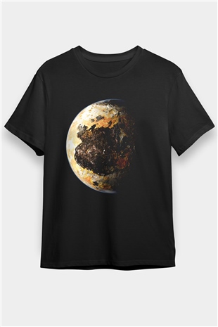 Plüton Siyah Unisex Tişört T-Shirt - TişörtFabrikası