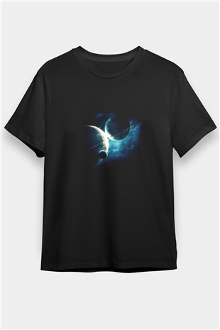 Plüton Siyah Unisex Tişört T-Shirt - TişörtFabrikası