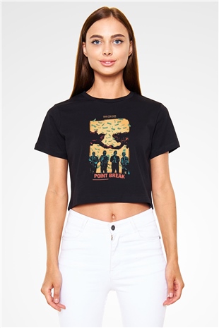 Point Break Siyah   Crop Top Tişört