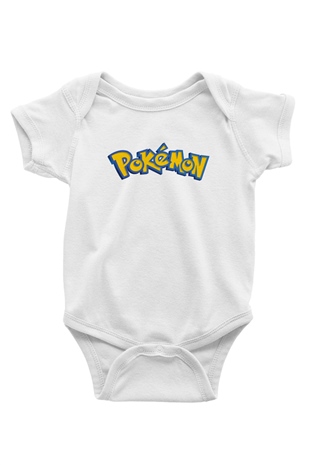 Pokemon Baskılı Siyah Bebek Body - Zıbın